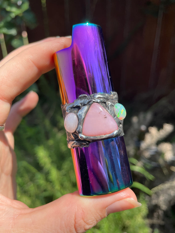 Moonstone, Pink Opal, and Welo Opal Fire case