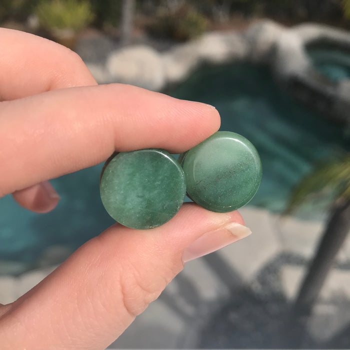 Green Jade Flared Gauges (Choose Size!)
