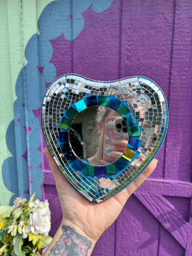 Disco Dichroic handmade heart Mirror