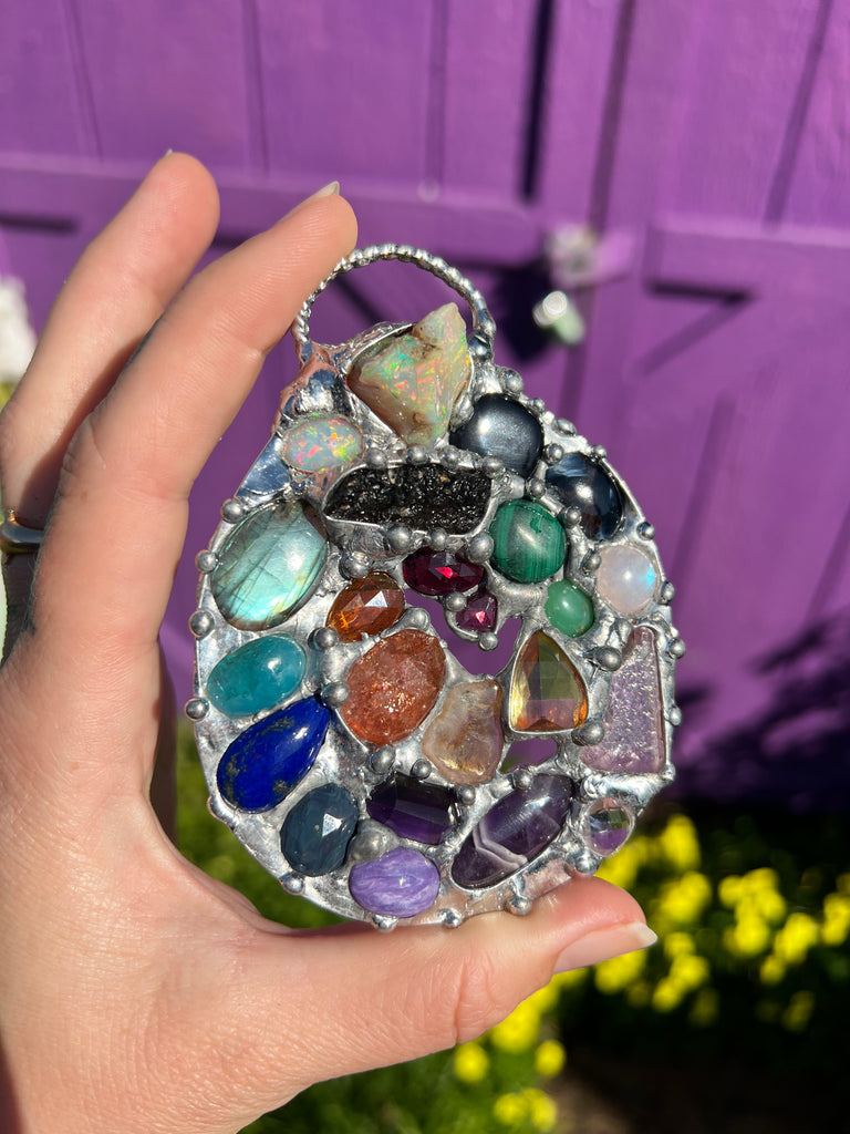 Rainbow Crystal Collector Spiral Amulet