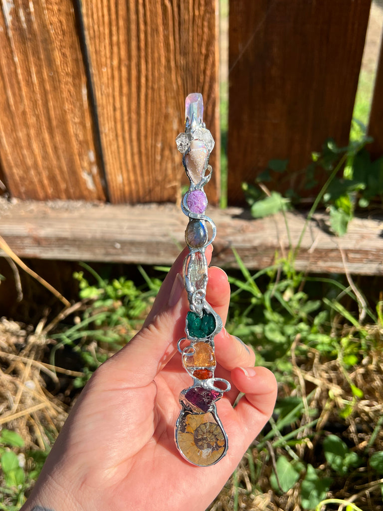 Rainbow Reiki Crystal wand no.1