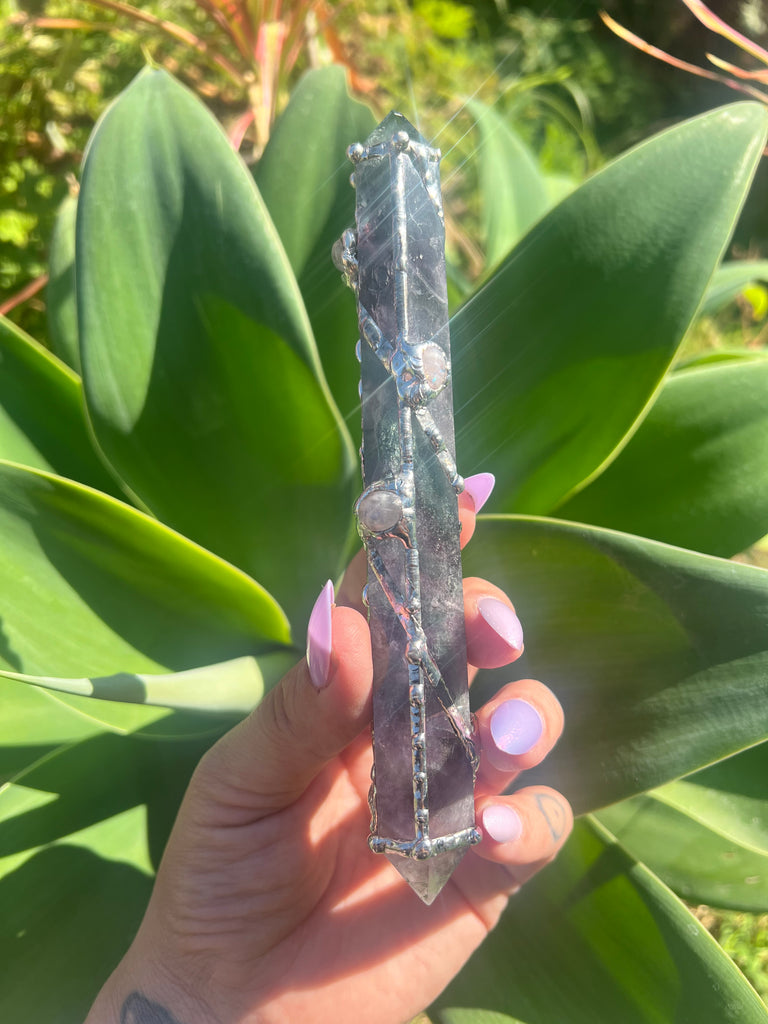 Fluorite and Moonstone Reiki Energywork wand 🌟Seven Sisters🌟