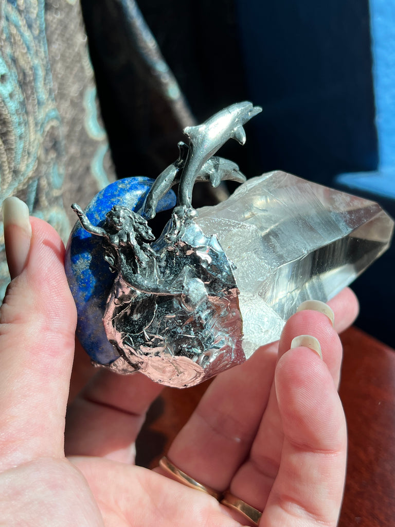 Lemurian Quartz & Lapis Lazuli ocean scene