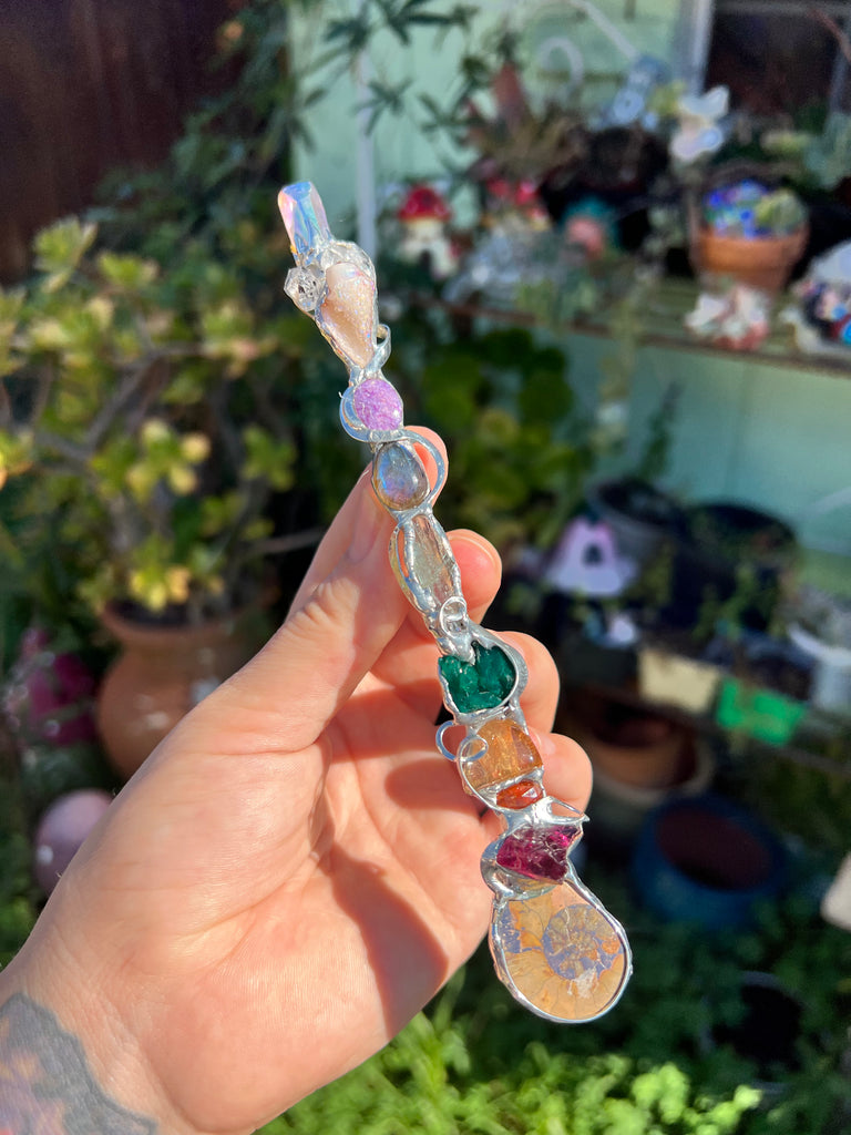 Rainbow Reiki Crystal wand no.1