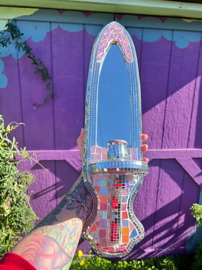 Disco Deco mosaic Candle Holder & Mirror no.3
