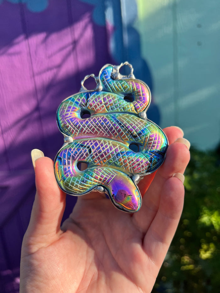 Aura Obsidian Snake Amulet