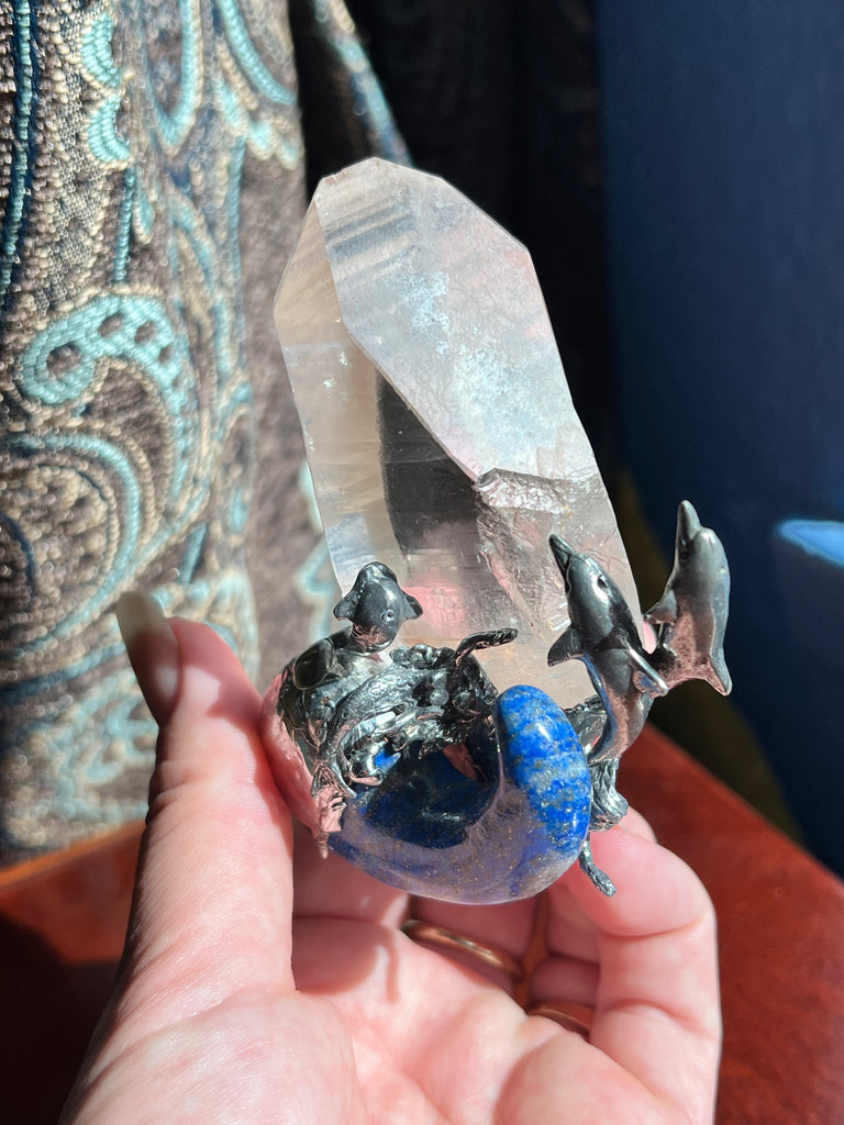 Lemurian Quartz & Lapis Lazuli ocean scene