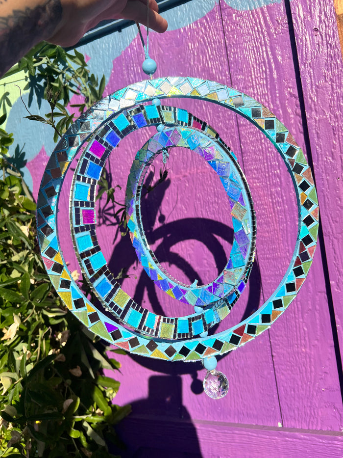 TRIO Dichroic Glass hanging mobile mosaic home decor