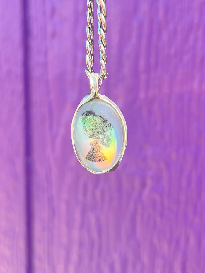 Opalite Skull Cameo Pendant necklace