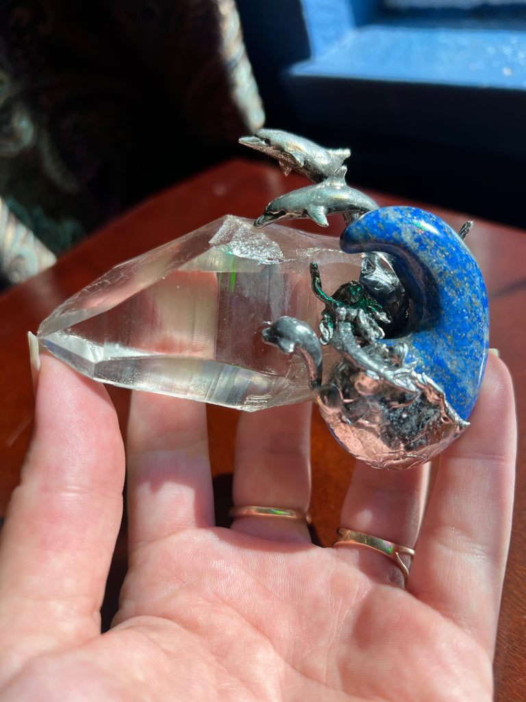 Lemurian Quartz & Lapis Lazuli ocean scene