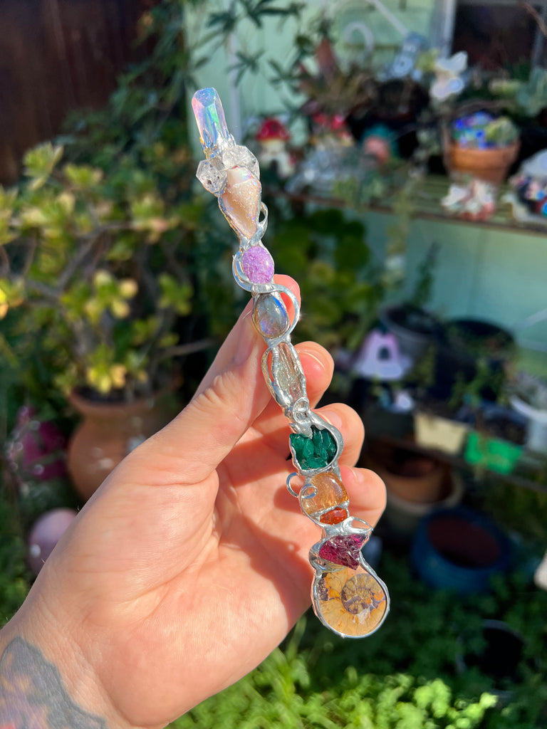 Rainbow Reiki Crystal wand no.1