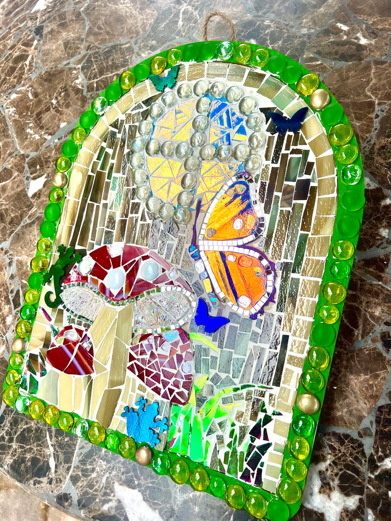 Mushroom Fairy Door (one of a kind Mosaic)