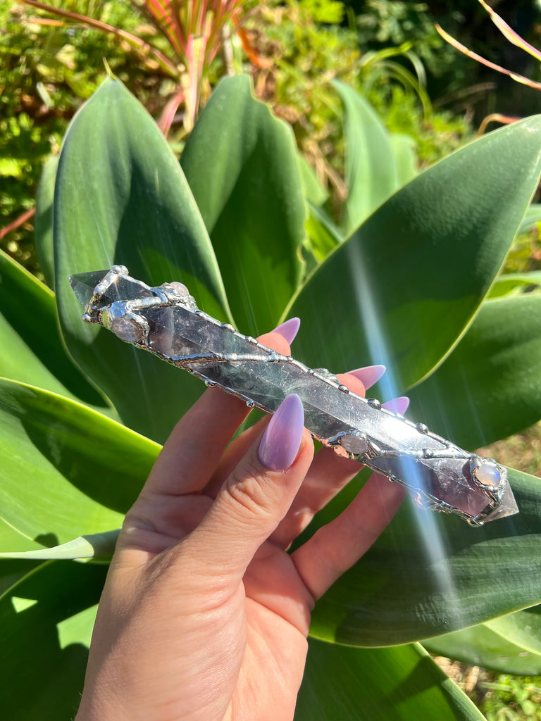 Fluorite and Moonstone Reiki Energywork wand 🌟Seven Sisters🌟