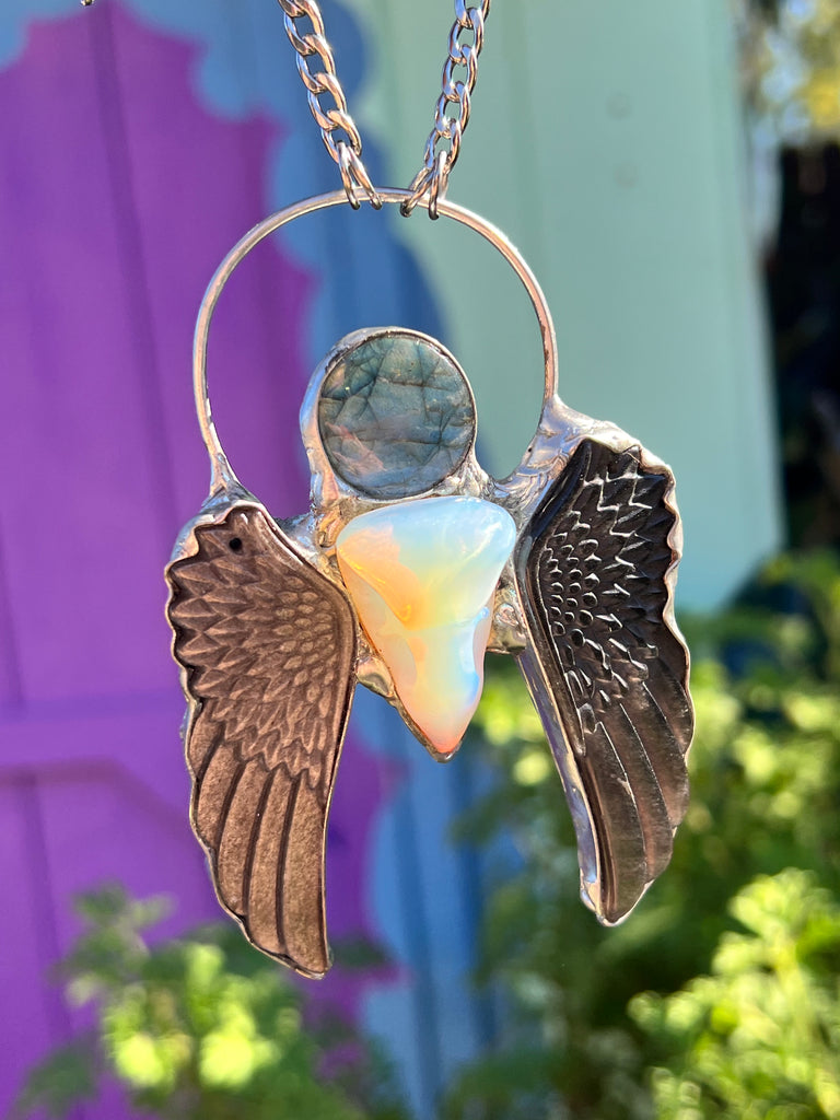 Moon Winged Angel Amulet