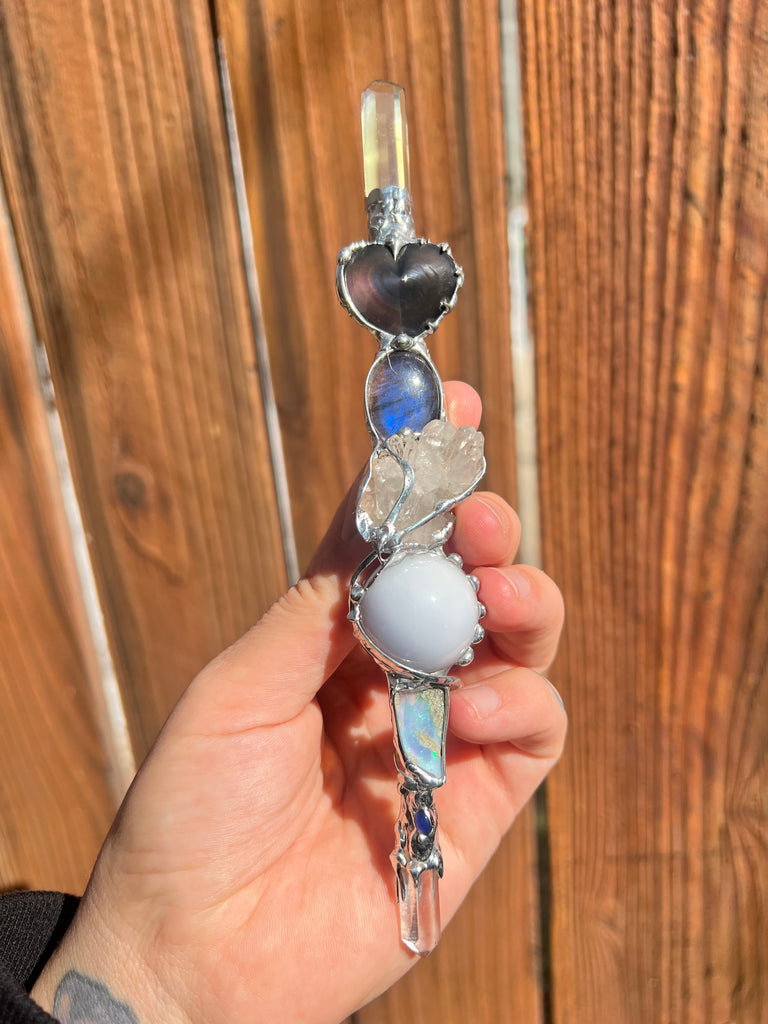 Reiki Crystal Energy wand for calm energy, intuition and grounding