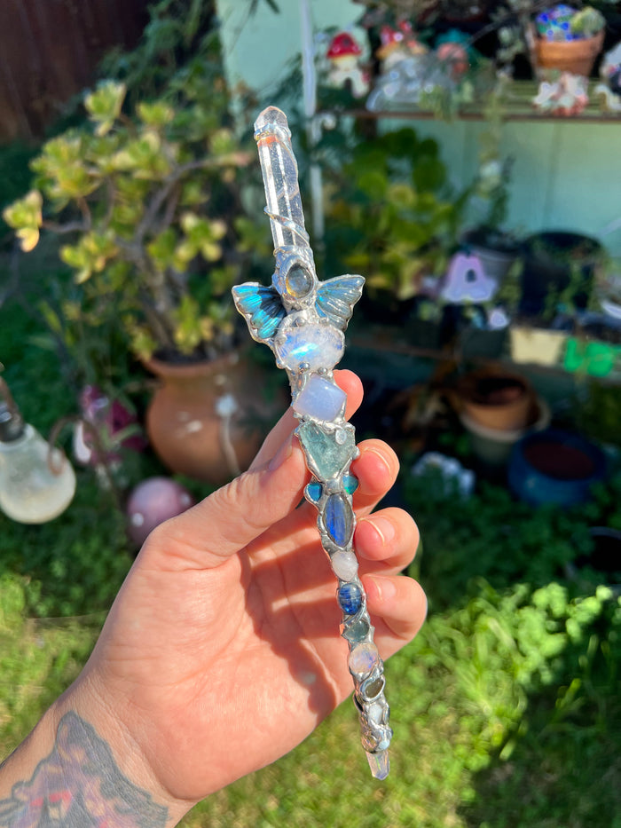 Throat chakra Reiki Energy crystal wand no.2