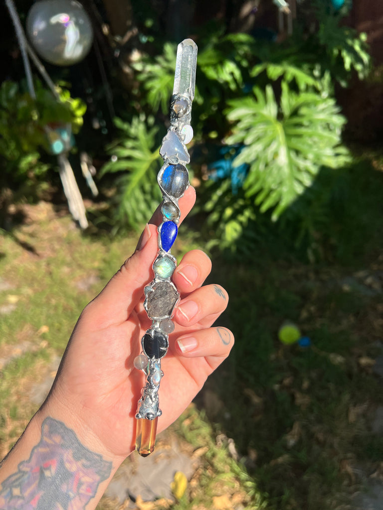 Throat chakra Reiki Energy crystal wand no.1