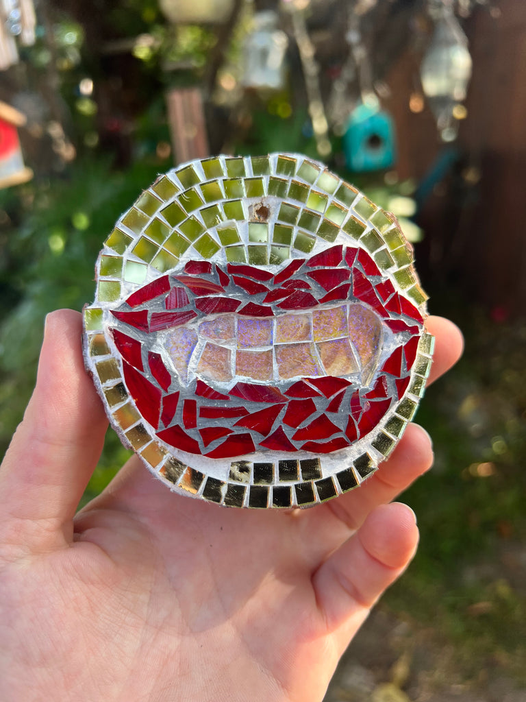 Handmade Dichroic Glass Vampire mouth Ornament