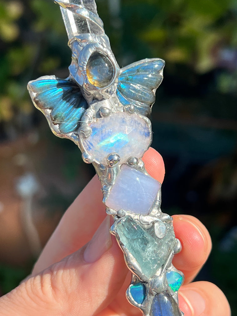 Throat chakra Reiki Energy crystal wand no.2