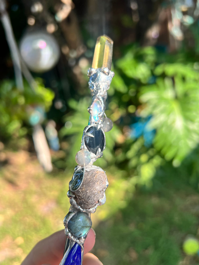 Throat chakra Reiki Energy crystal wand no.1