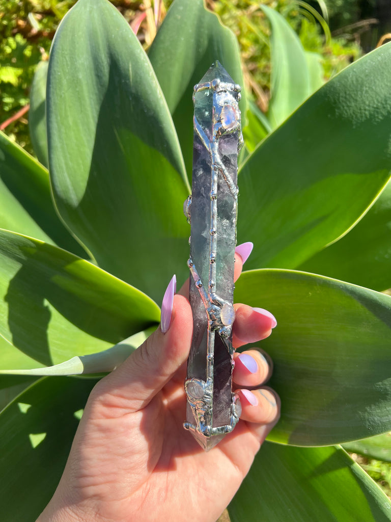 Fluorite and Moonstone Reiki Energywork wand 🌟Seven Sisters🌟