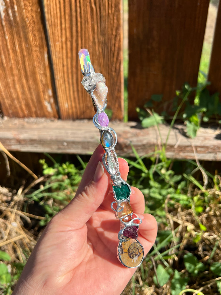Rainbow Reiki Crystal wand no.1