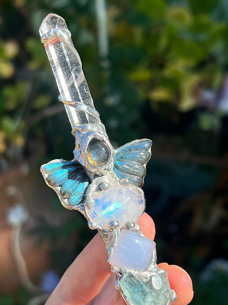 Throat chakra Reiki Energy crystal wand no.2