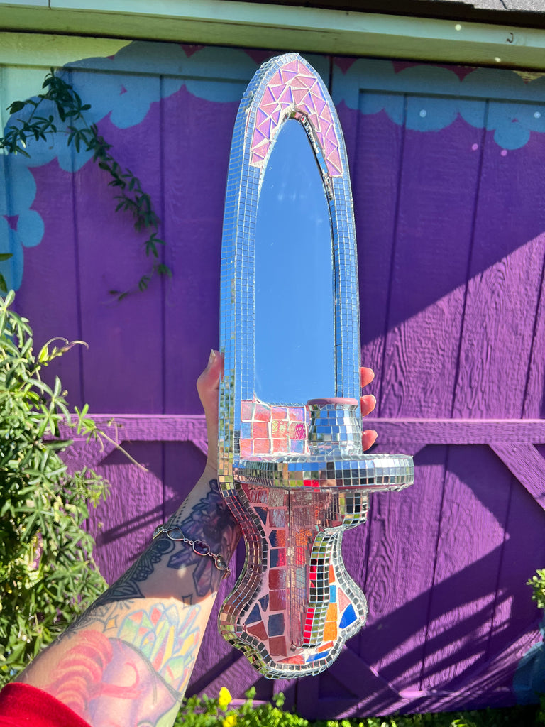 Disco Deco mosaic Candle Holder & Mirror no.3