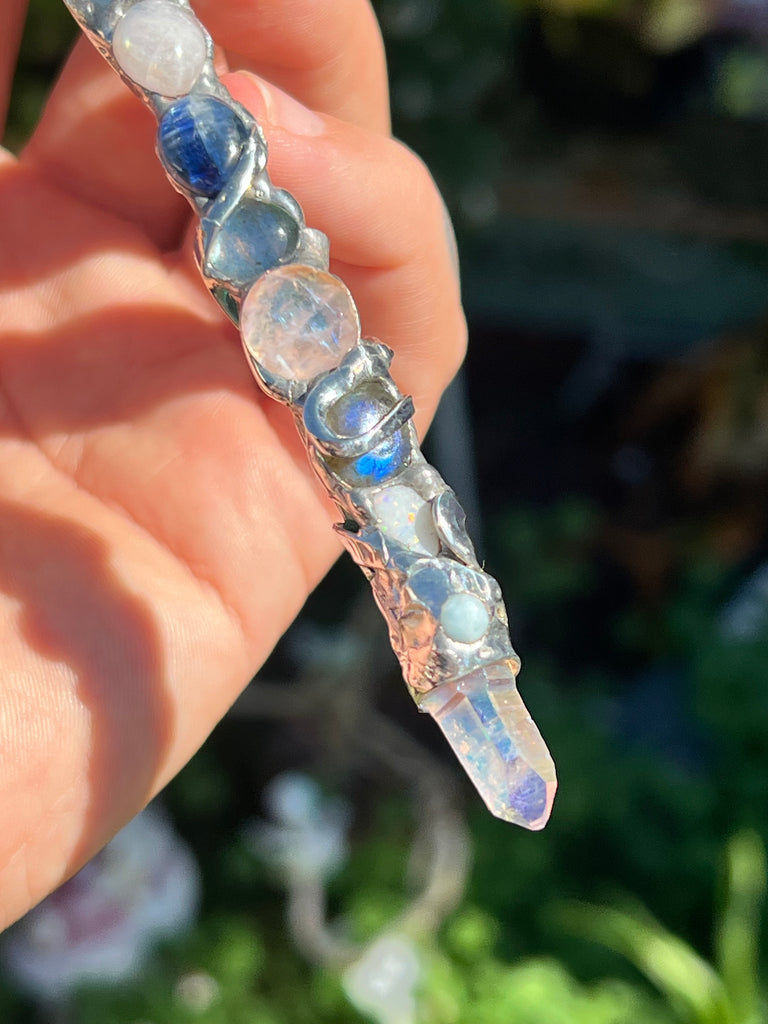 Throat chakra Reiki Energy crystal wand no.2