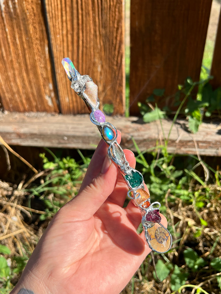 Rainbow Reiki Crystal wand no.1