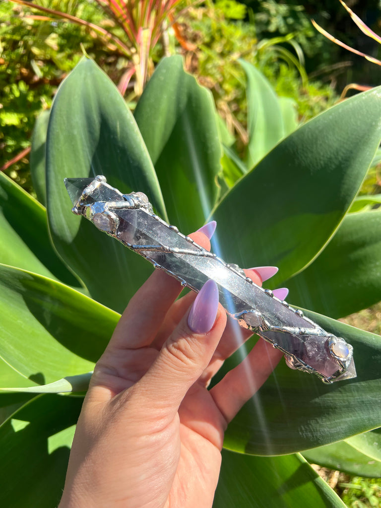 Fluorite and Moonstone Reiki Energywork wand 🌟Seven Sisters🌟