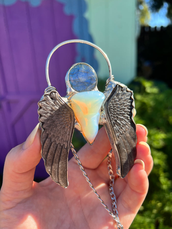 Moon Winged Angel Amulet