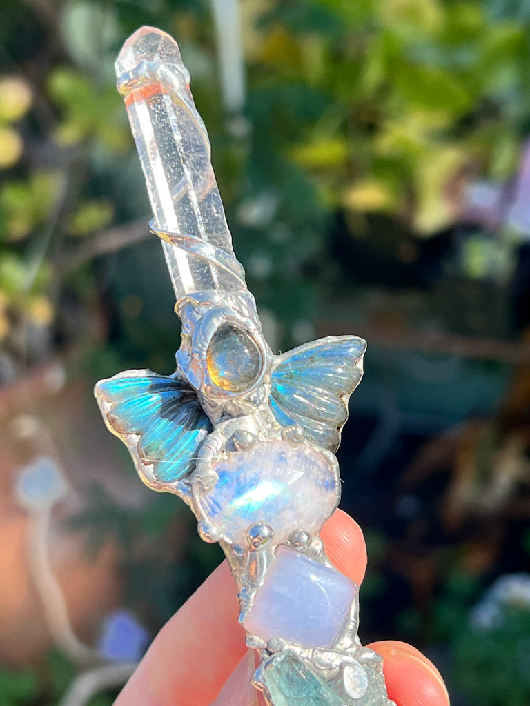 Throat chakra Reiki Energy crystal wand no.2
