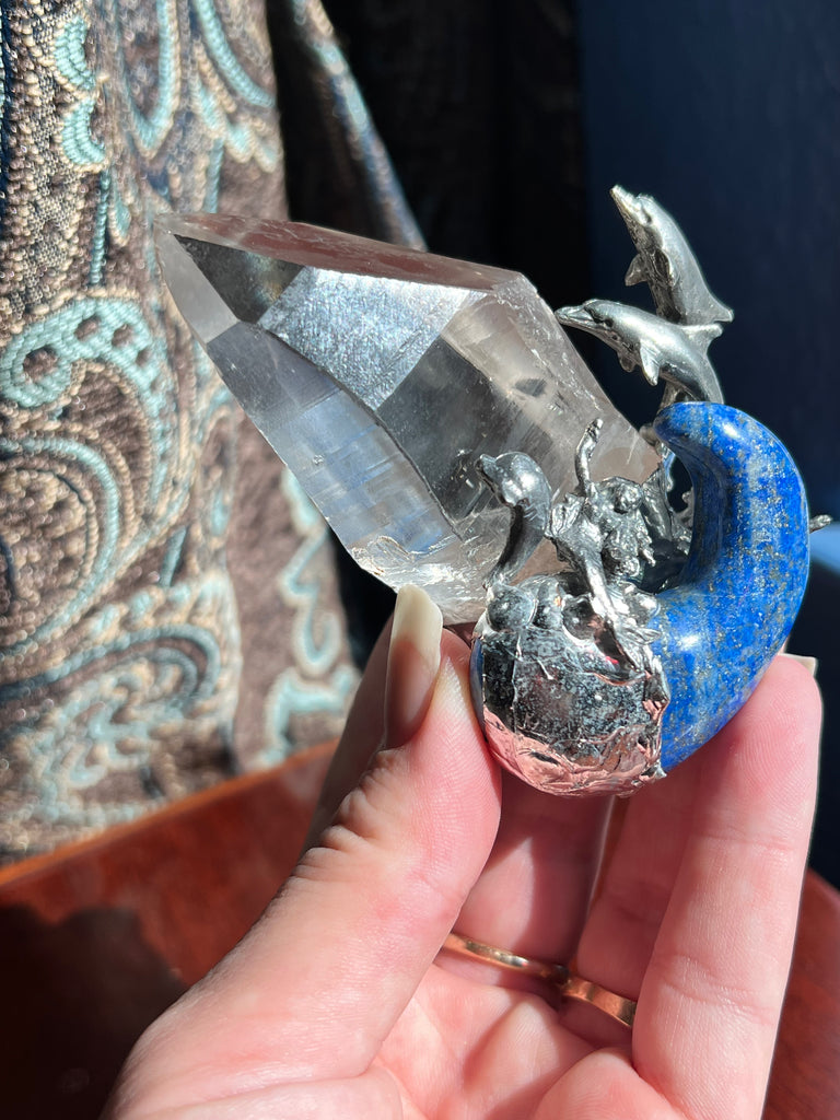 Lemurian Quartz & Lapis Lazuli ocean scene