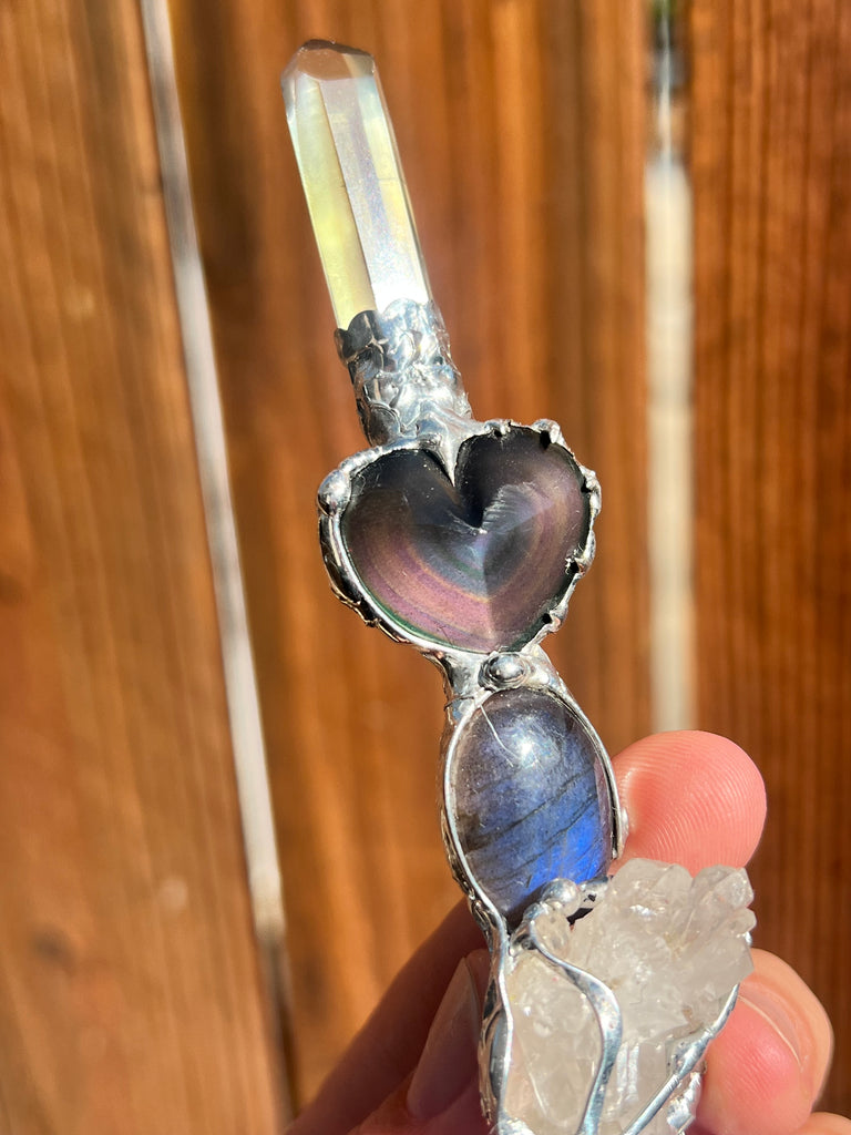Reiki Crystal Energy wand for calm energy, intuition and grounding