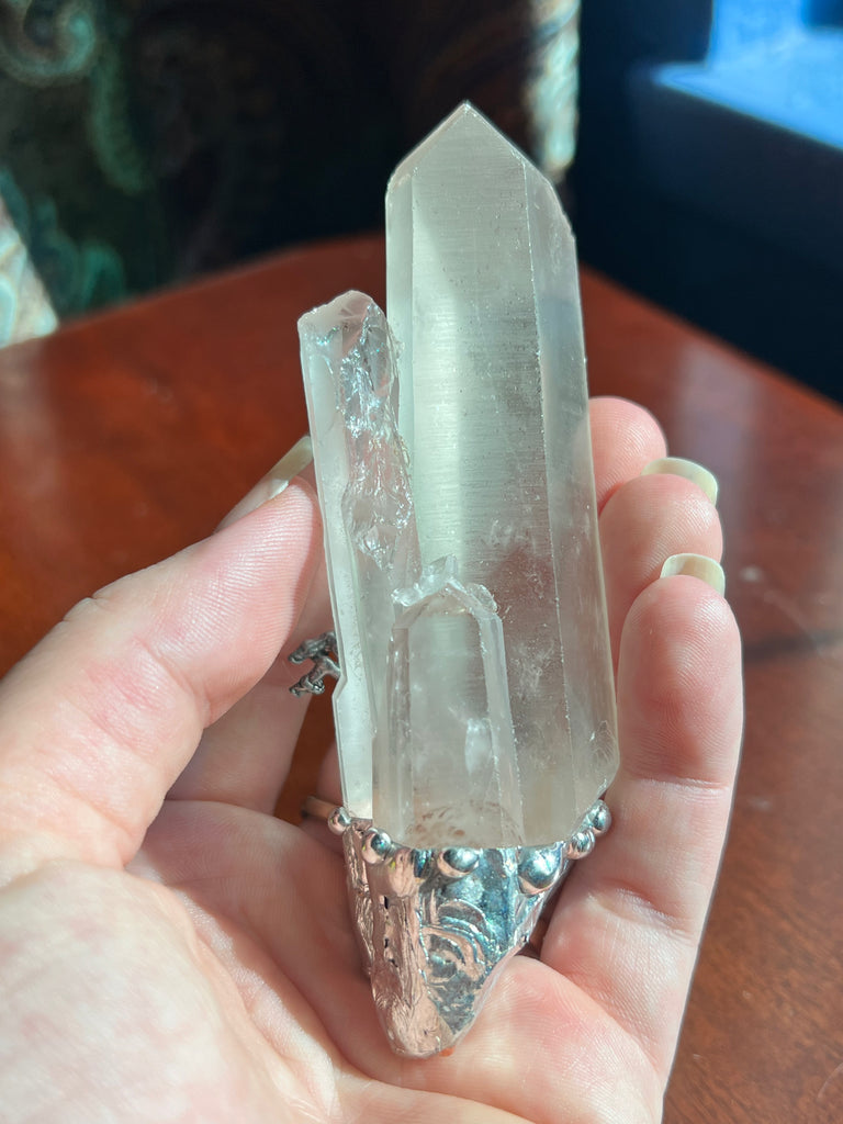 Quartz point with unicorn