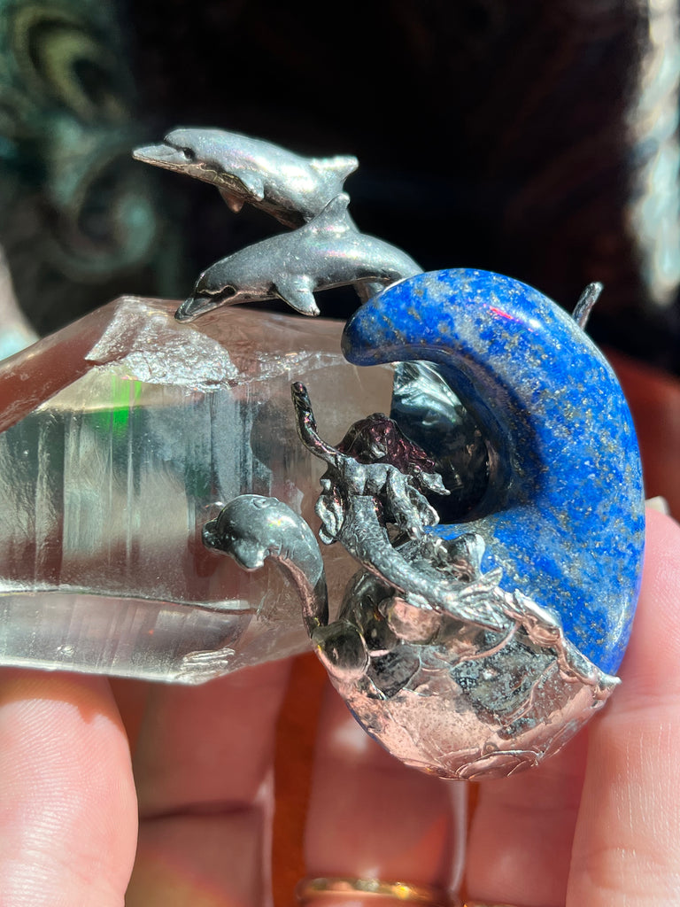 Lemurian Quartz & Lapis Lazuli ocean scene