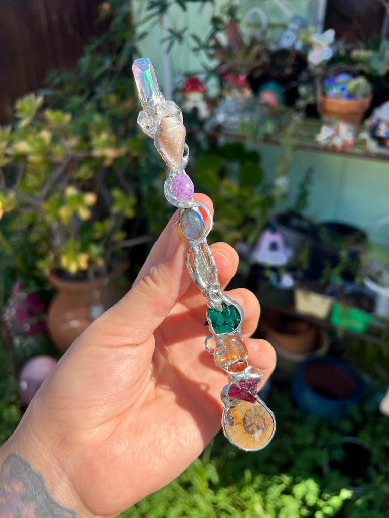 Rainbow Reiki Crystal wand no.1