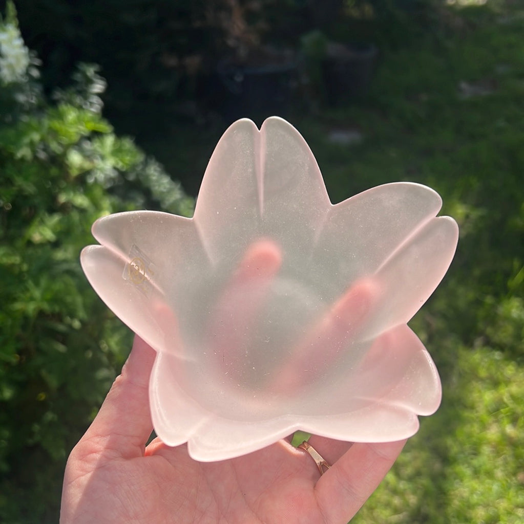 Soft pink glass cherry blossom bowl