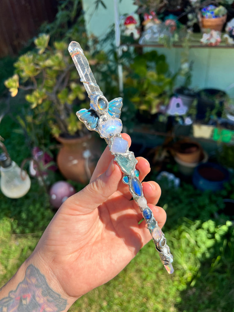 Throat chakra Reiki Energy crystal wand no.2