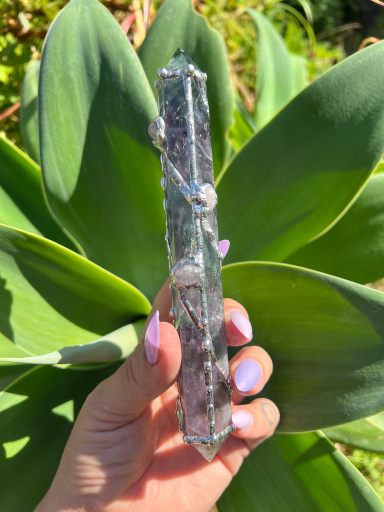Fluorite and Moonstone Reiki Energywork wand 🌟Seven Sisters🌟