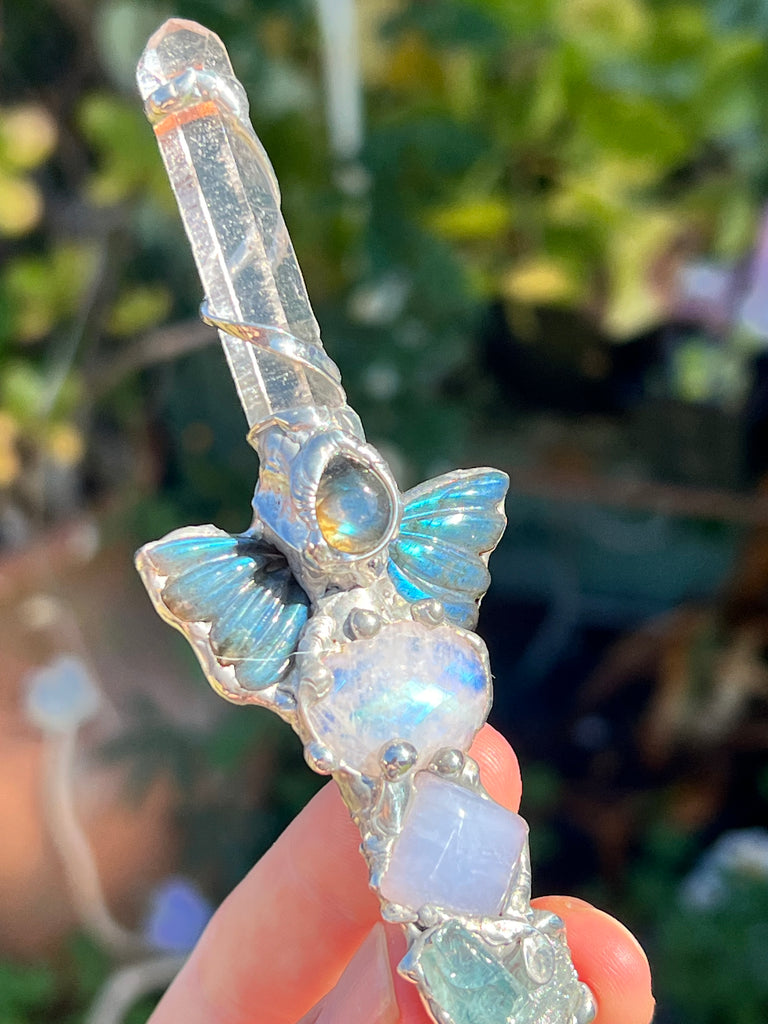 Throat chakra Reiki Energy crystal wand no.2