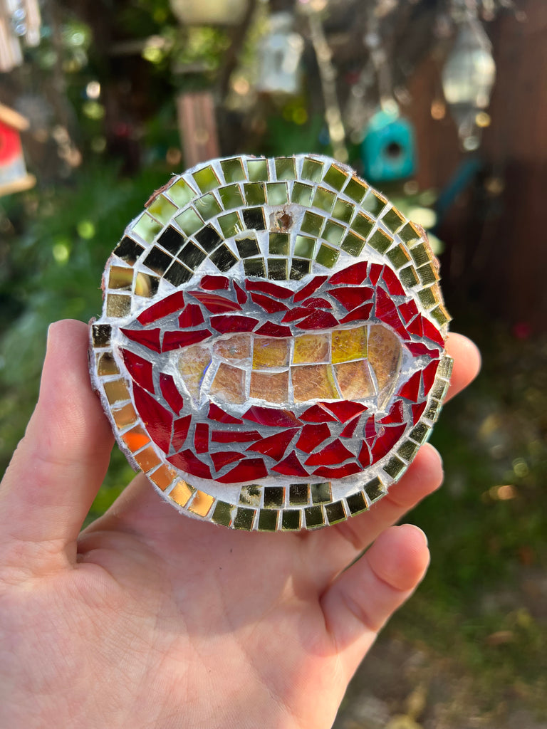 Handmade Dichroic Glass Vampire mouth Ornament
