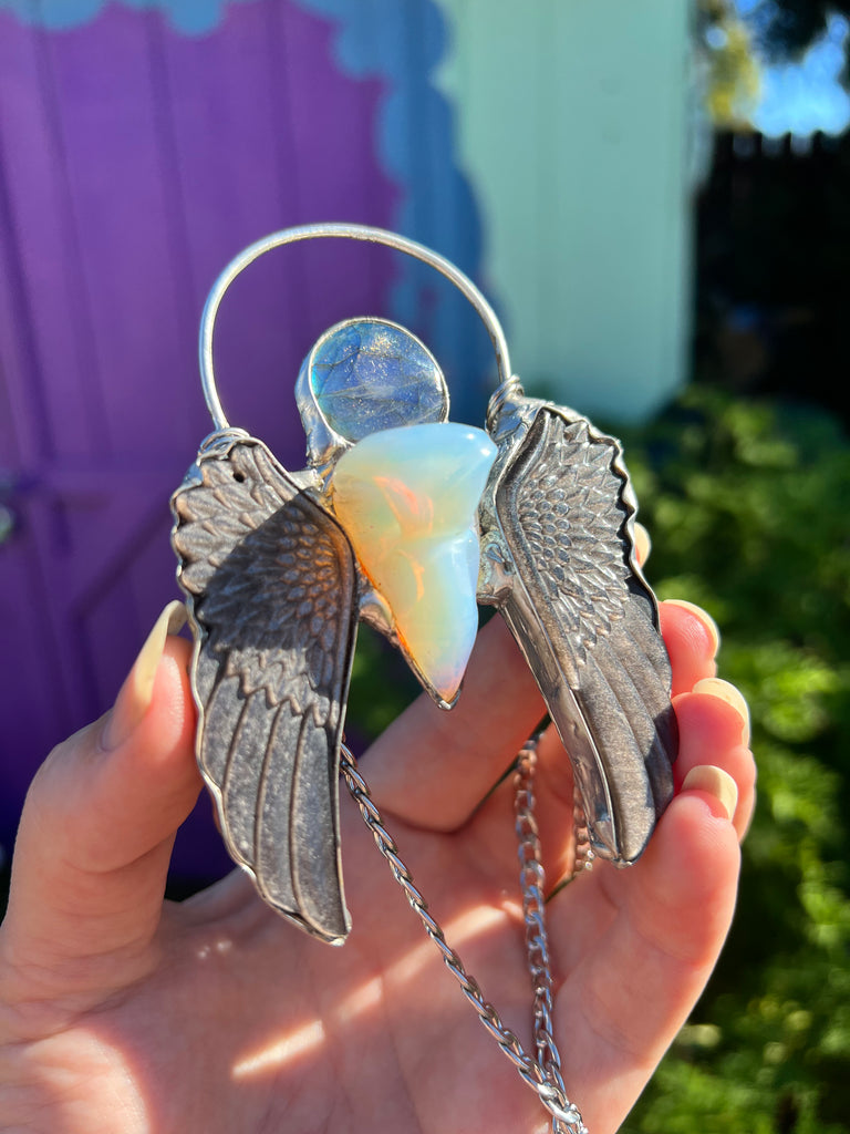 Moon Winged Angel Amulet