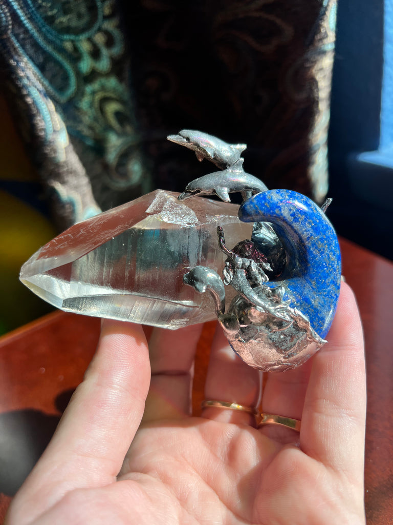 Lemurian Quartz & Lapis Lazuli ocean scene
