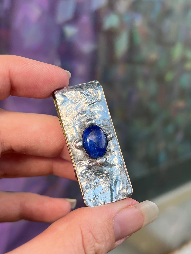 Custom lapis lazuli money clip