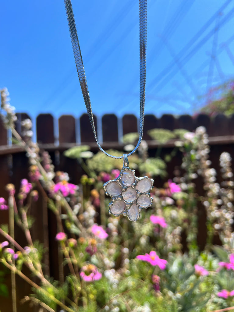 Moonstone flower amulet no.1
