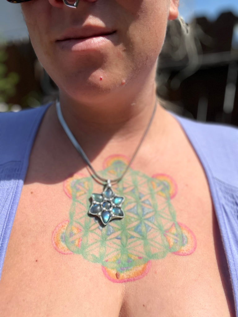 Labradorite flower amulet