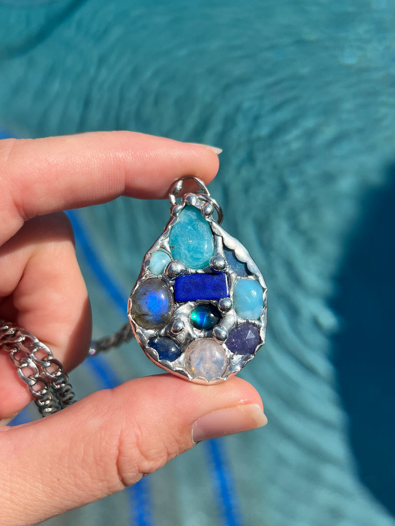 WATER 💧 Crystal collage amulet