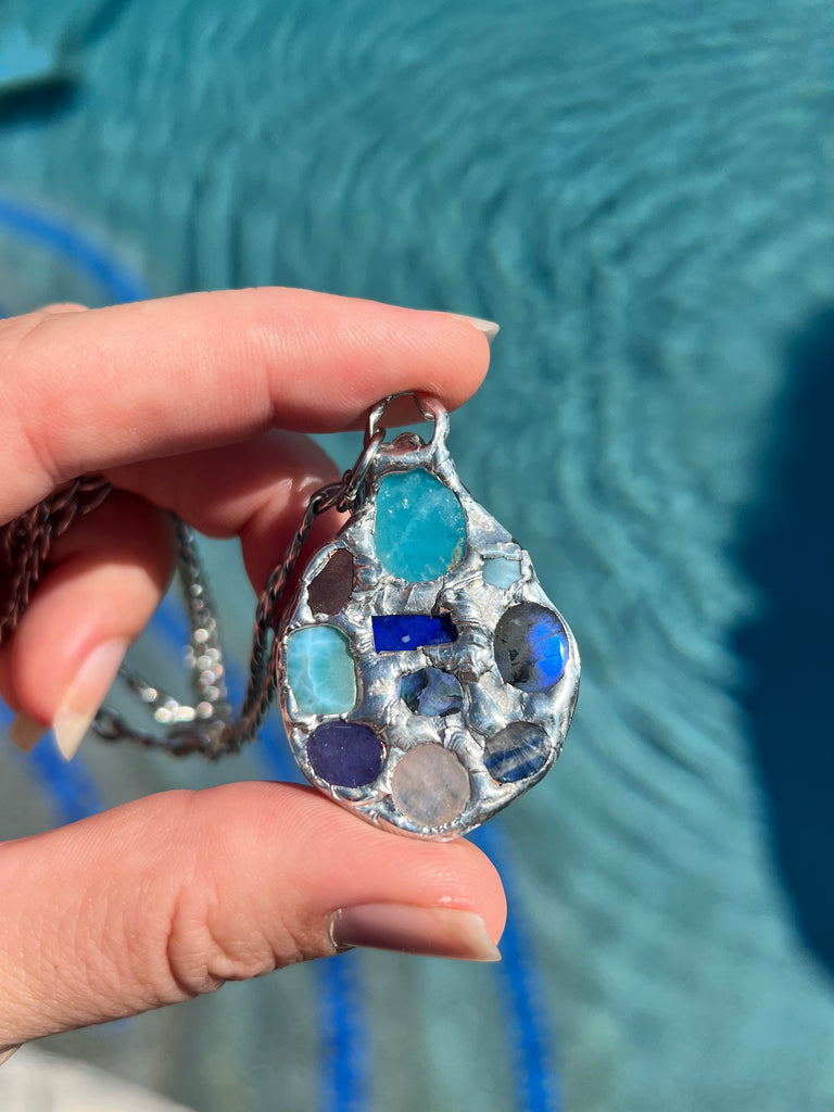 WATER 💧 Crystal collage amulet